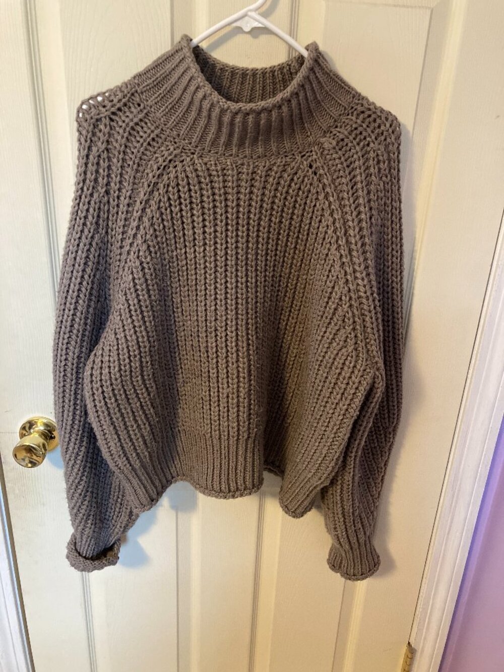 H & M Women Chunky Knit Sweater Size Large Olive Green